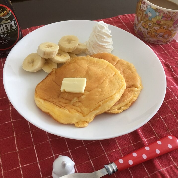 ホットケーキミックスでふわふわパンケーキ